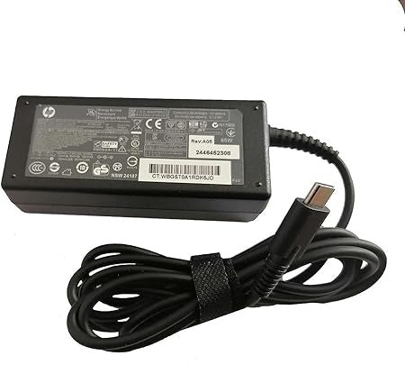 Genuine HP 65W USB-C Charger for EliteBook, ProBook, Spectre x360 – Universal Type C Laptop Adapter