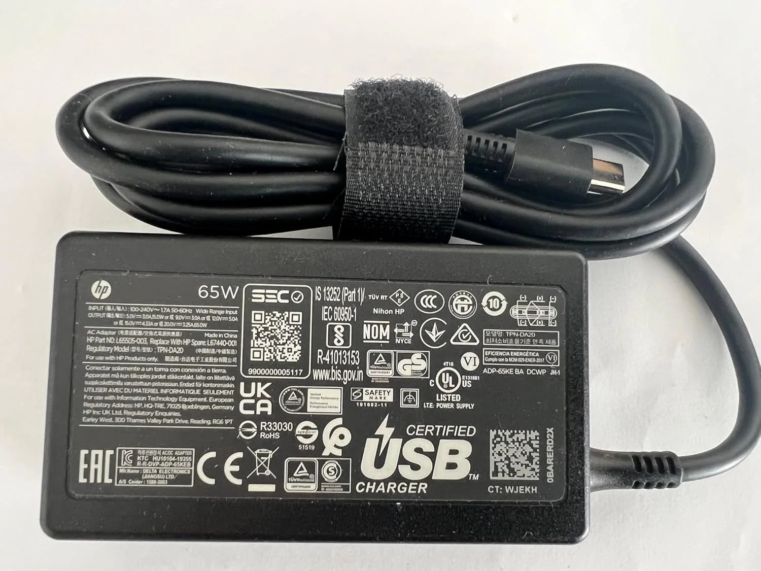 Genuine HP 65W USB-C Charger for EliteBook, ProBook, Spectre x360 – Universal Type C Laptop Adapter