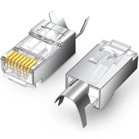 UGREEN Cat6 Shielded Metal RJ45 Crystal Ethernet Cable Plug Connectors 100 Pack