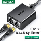 UGREEN CM210 1-to-2 RJ45 Ethernet Network Cable Splitter Extender Adapter 2-Pack