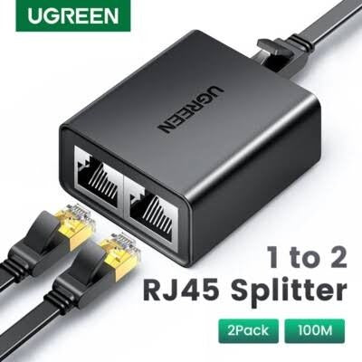 UGREEN CM210 1-to-2 RJ45 Ethernet Network Cable Splitter Extender Adapter 2-Pack