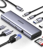 UGREEN CM498 9-in-1 Docking Station - USB-C to 3*USB A 3.0 / HDMI / VGA / RJ45 Gigabit / SD & TF Reader - 100W PD