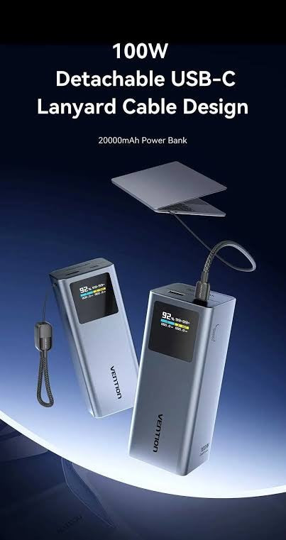 Vention 20000mAh 100W Laptop Power Bank Grey Nairobi | Digital Click